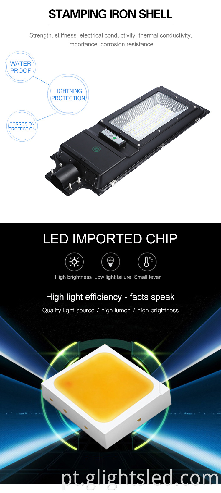 IP65 impermeável externo SMD 60W 100W integrado tudo em uma luz de rua led solar